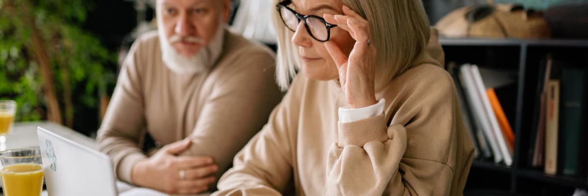 older couple reviewing information